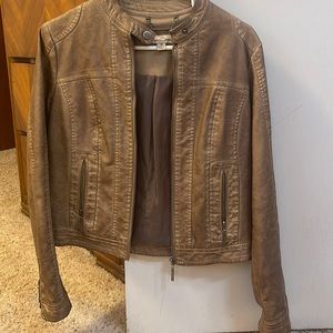 Light brown faux leather jacket